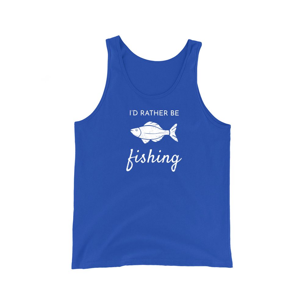  I 'd Rather Be Fishing T-Shirt, hombre S, Celeste